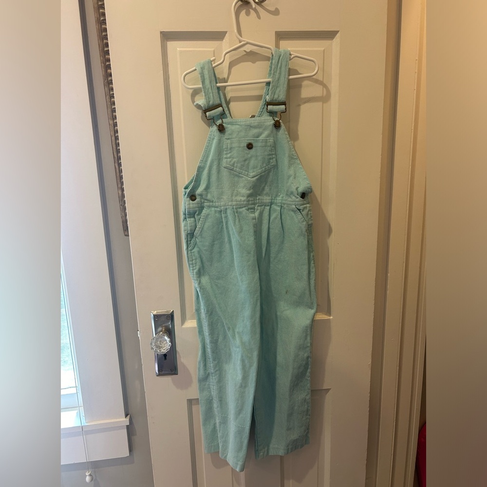 Vintage Hush Puppies teal chord overalls